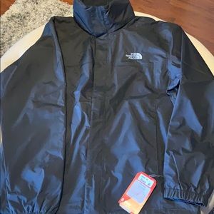 Black North Face rain jacket